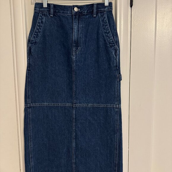 Madewell NWT Denim Carpenter Maxi Skirt in Handlon Wash Size 24 - Picture 3 of 5